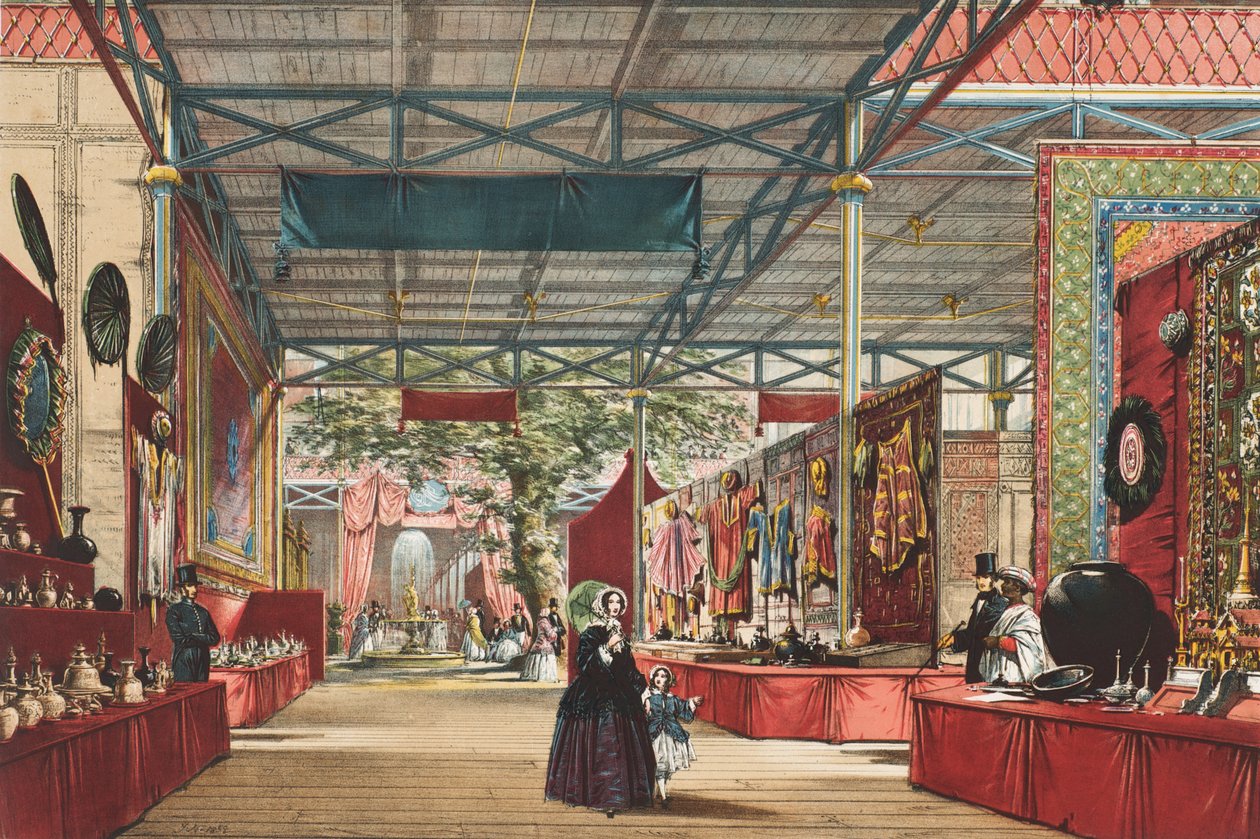 Vista da Grande Exposição de 1851: Exibição Indiana, 1854 de Joseph Nash