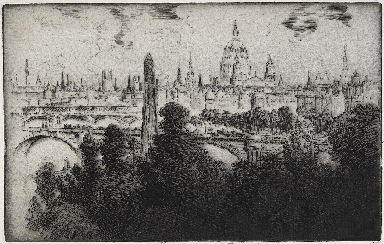 Londres sobre jardins do aterro, 1906 de Joseph Pennell