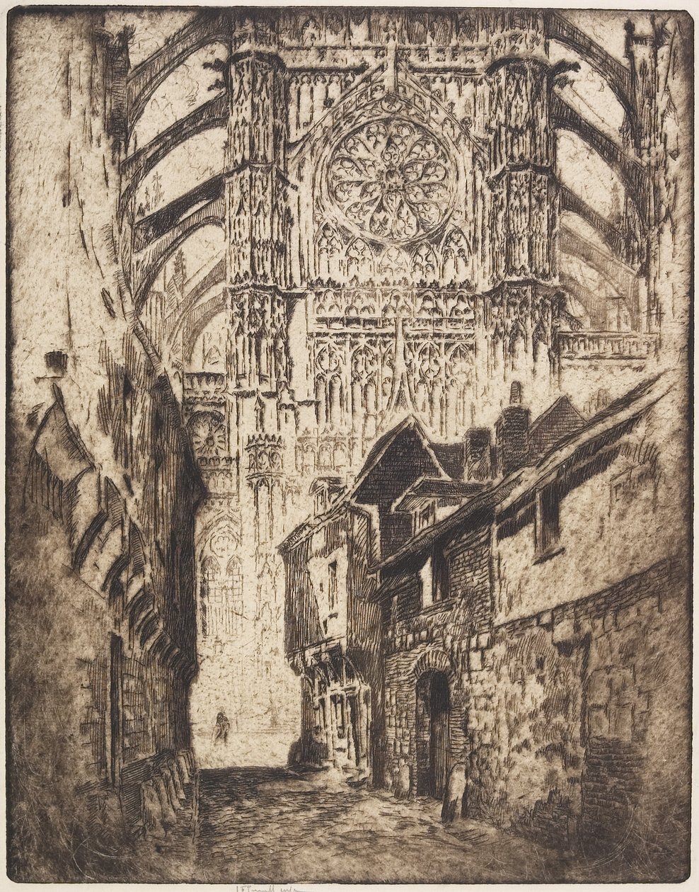 Janela de rosa, Beauvais, 1907 de Joseph Pennell