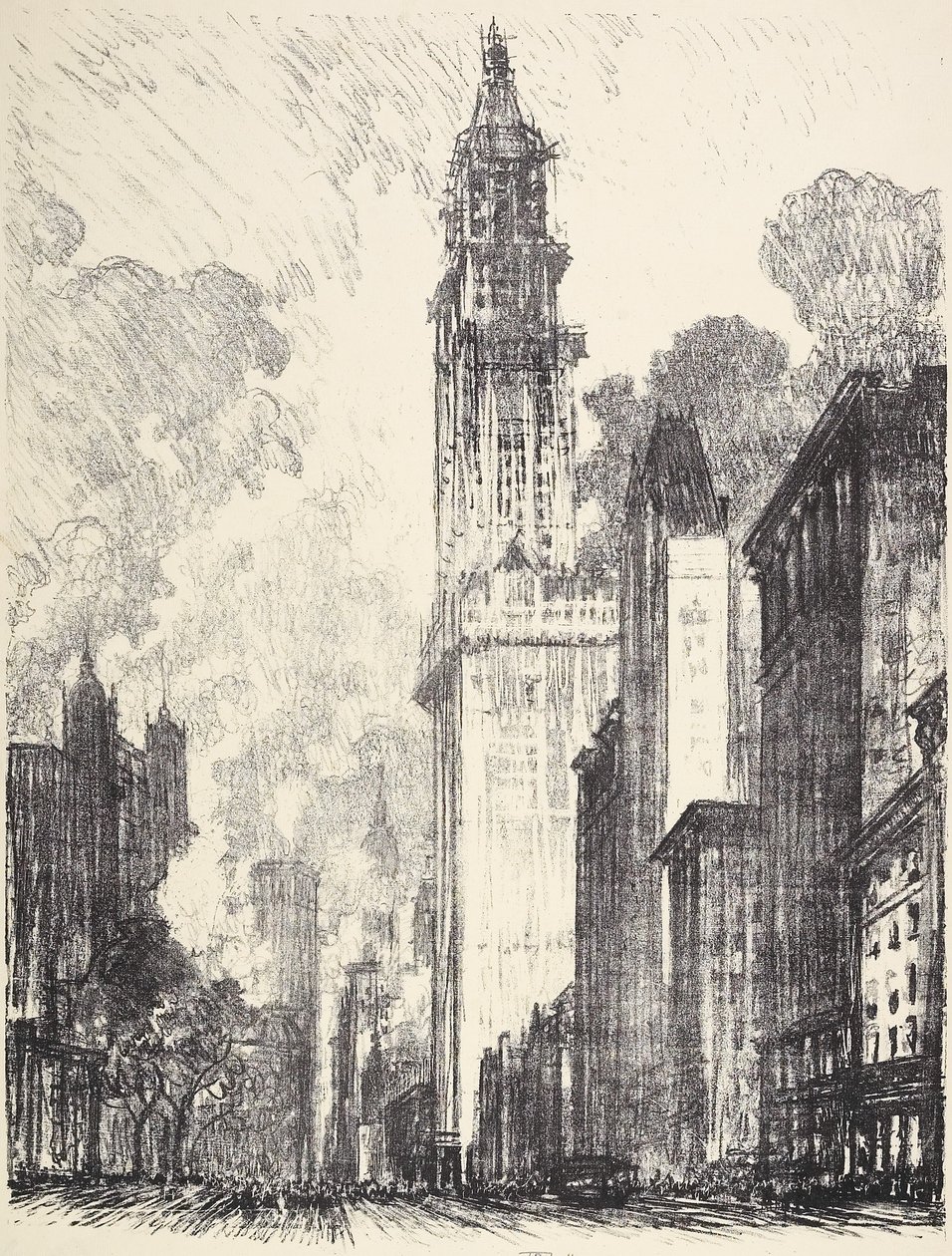 O Edifício Woolworth, 1912 de Joseph Pennell