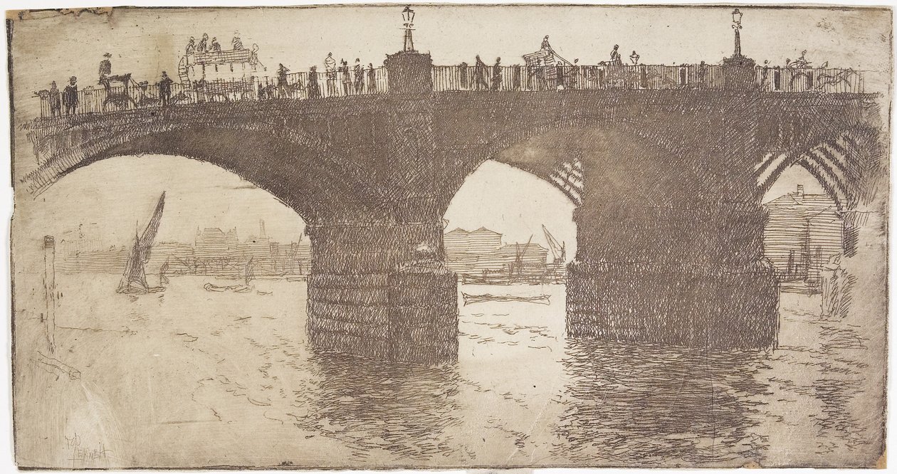 Sob a ponte de Vauxhall, 1893 de Joseph Pennell