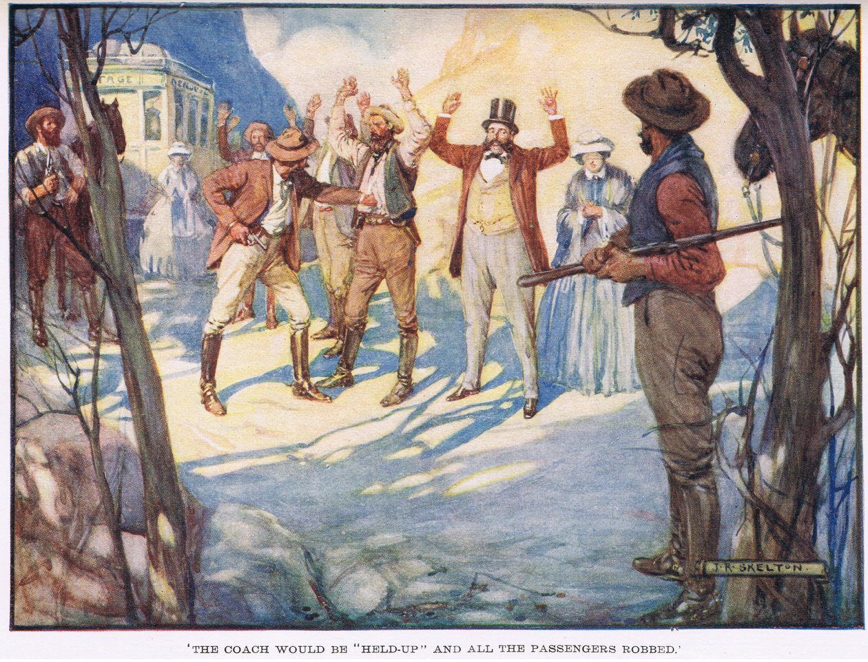O treinador seria retido e os passageiros roubados de Joseph Ratcliffe Skelton