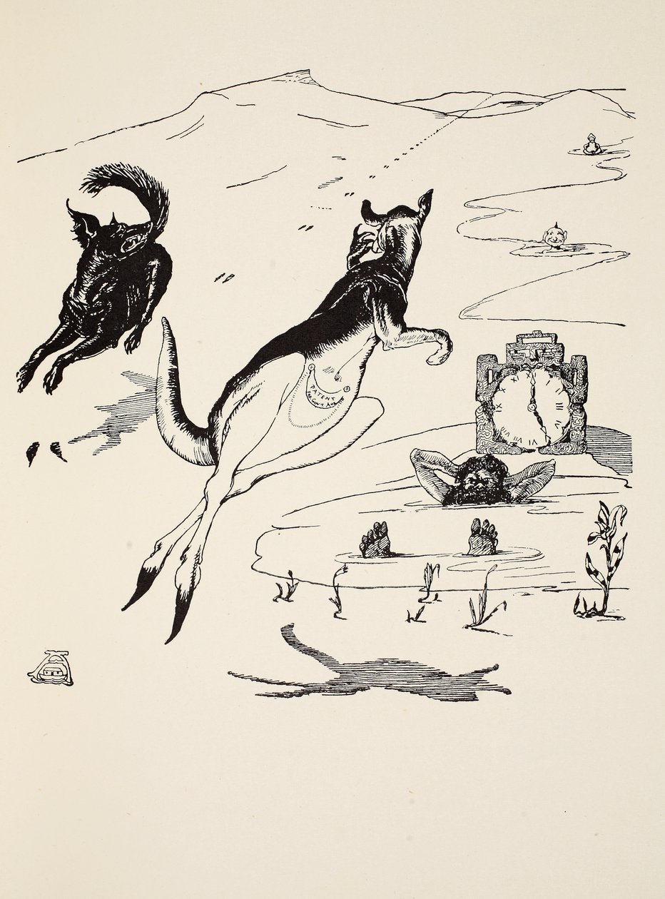 Canguru do ancião em cinco na tarde, ilustração "apenas de tão histórias para crianças pequenas" por Rudyard Kipling, bar. Londres, 1951 de Joseph Rudyard Kipling