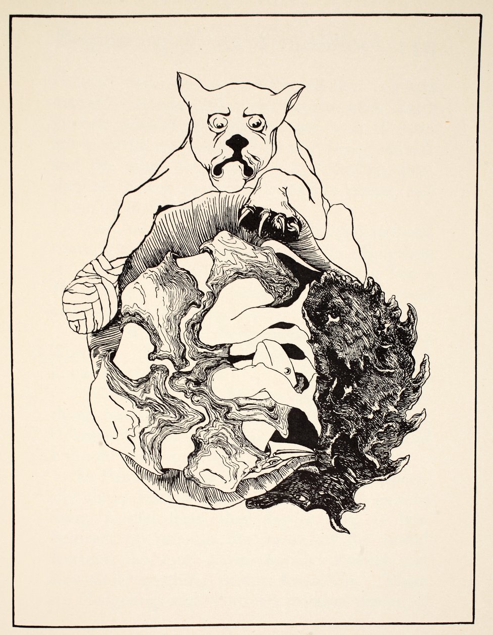 Toda a história do Jaguar e do ouriço e a tartaruga e o tatu todos em um heap, ilustração de &39;apenas assim histórias para crianças pequenas&39; por Rudyard Kipling, pub. Londres, 1951 de Joseph Rudyard Kipling