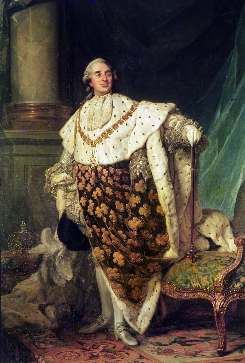 Retrato de corpo inteiro de Louis XVI (1754-1793), rei da França e Navarra de Joseph Siffred Duplessis