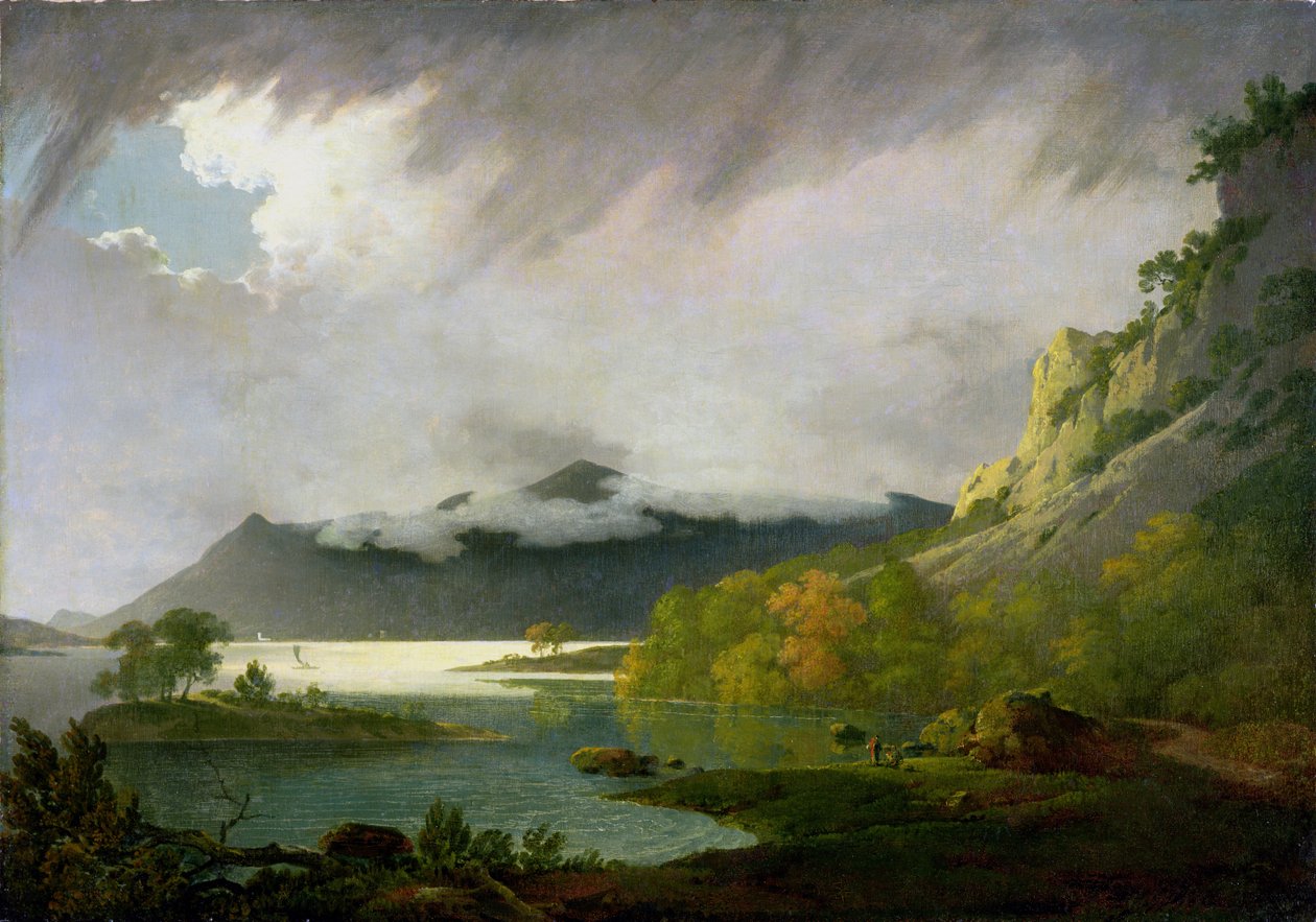 Derwent Water with Skiddaw à distância, c.1795-6 de Joseph Wright of Derby