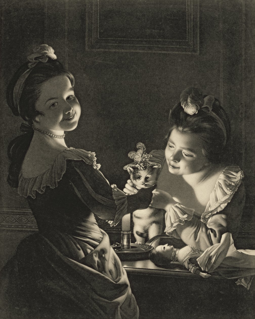 Miss Kitty Dressing, 1781 (mezzotint) de Joseph Wright of Derby