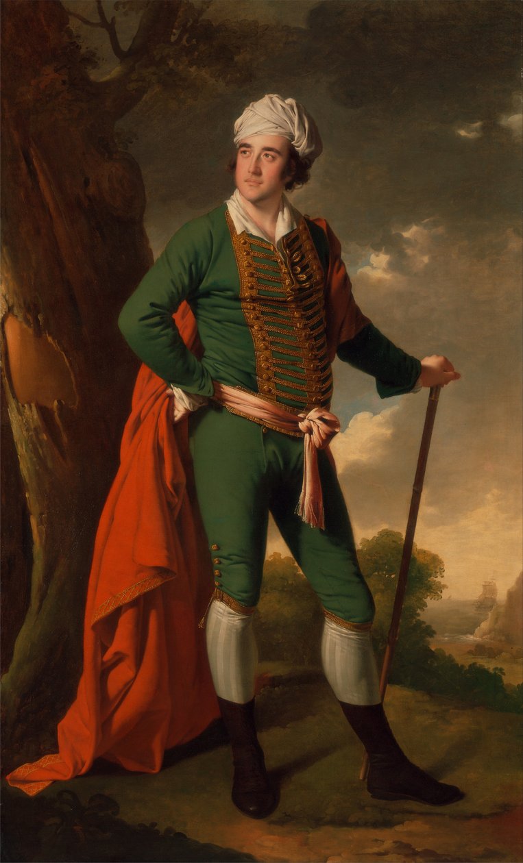 Retrato de um homem, conhecido como o capitão indiano de Joseph Wright of Derby