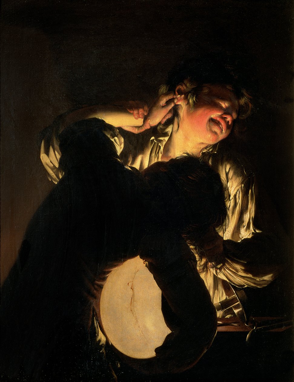 Dois meninos brigando por uma bexiga, c.1767-70 de Joseph Wright of Derby