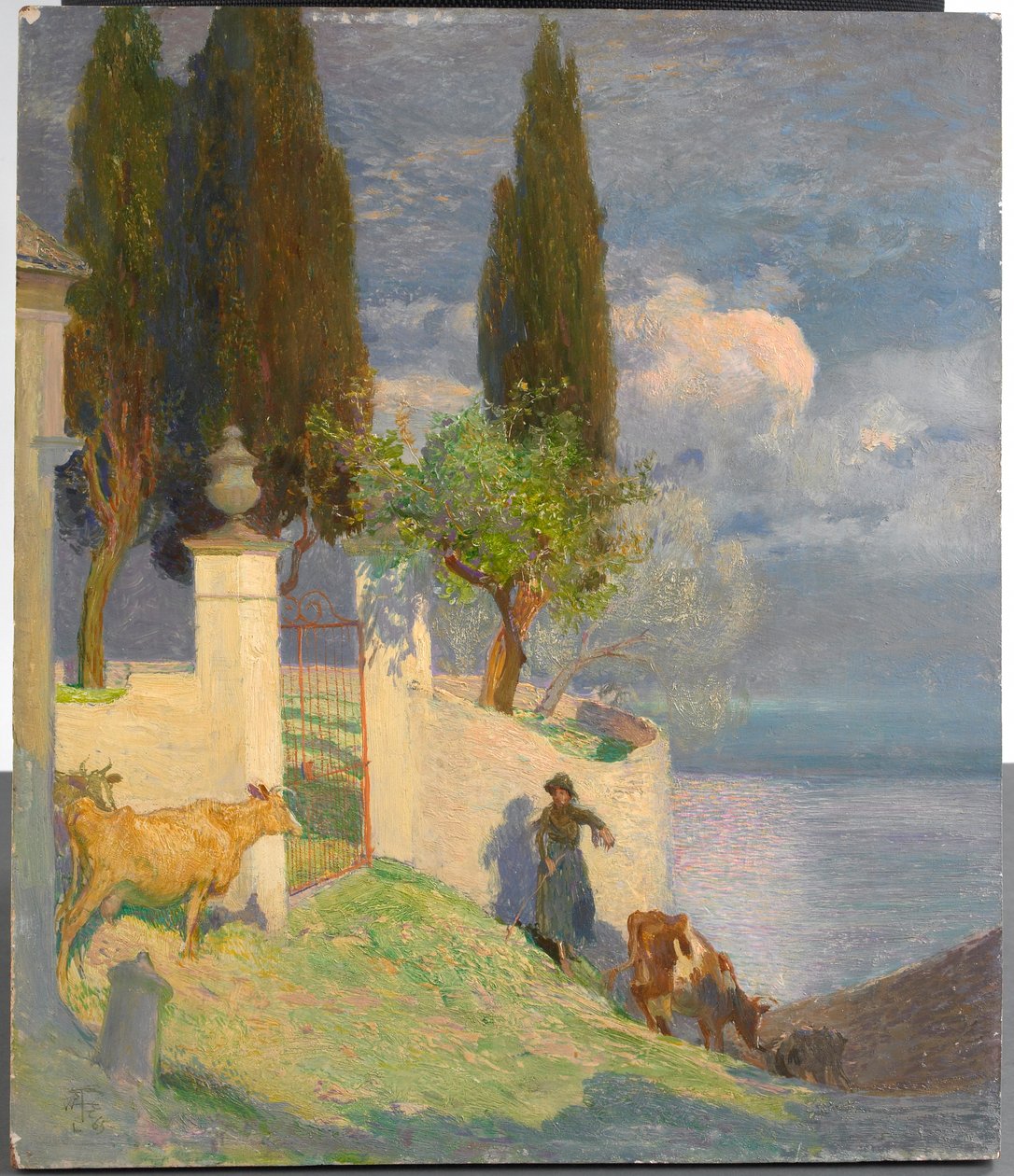 Condução de gado, Lago de Como, c.1900 de Joseph Walter West