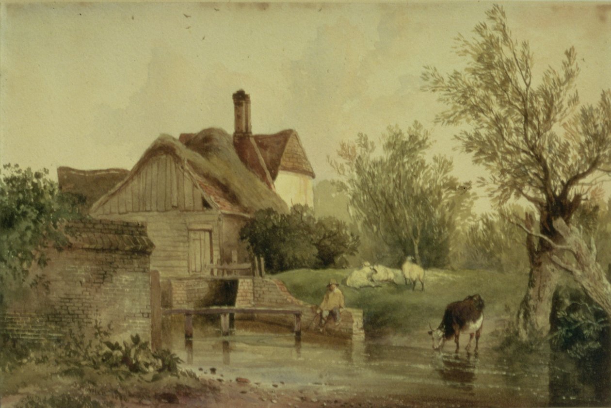 Paisagem com uma casa de campo de Joseph William Allen