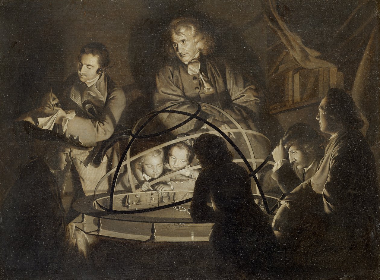 Filósofo dando uma palestra sobre o orrário, c.1768 de Joseph Wright of Derby