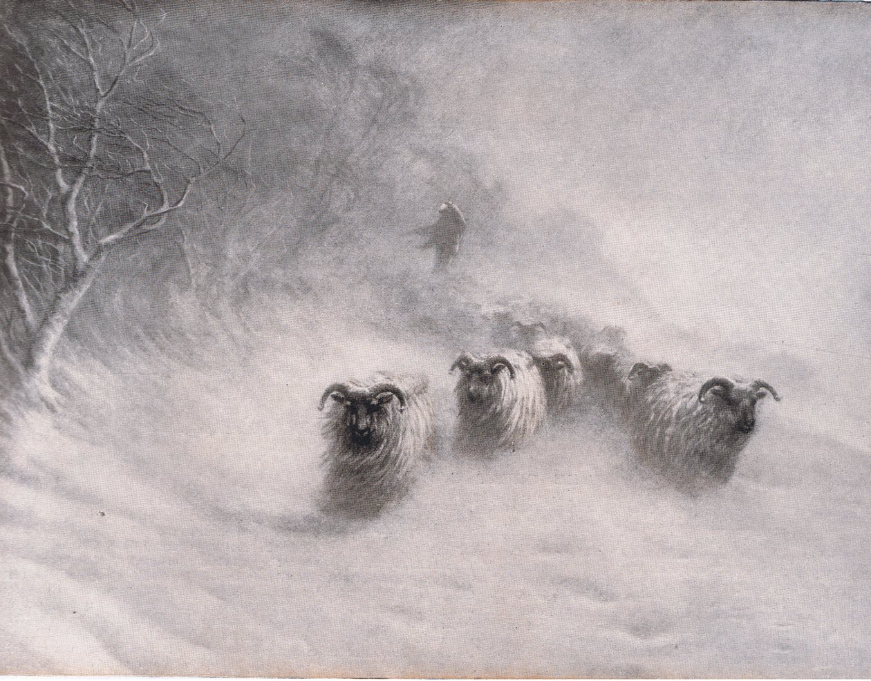 O inverno vem com uma explosão tempestuosa, Bibbys Annual, 1916-1917 de Joseph Farquharson
