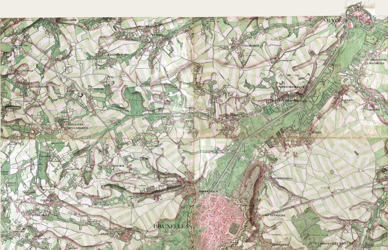 Mapa de Bruxelas de Joseph de Ferraris