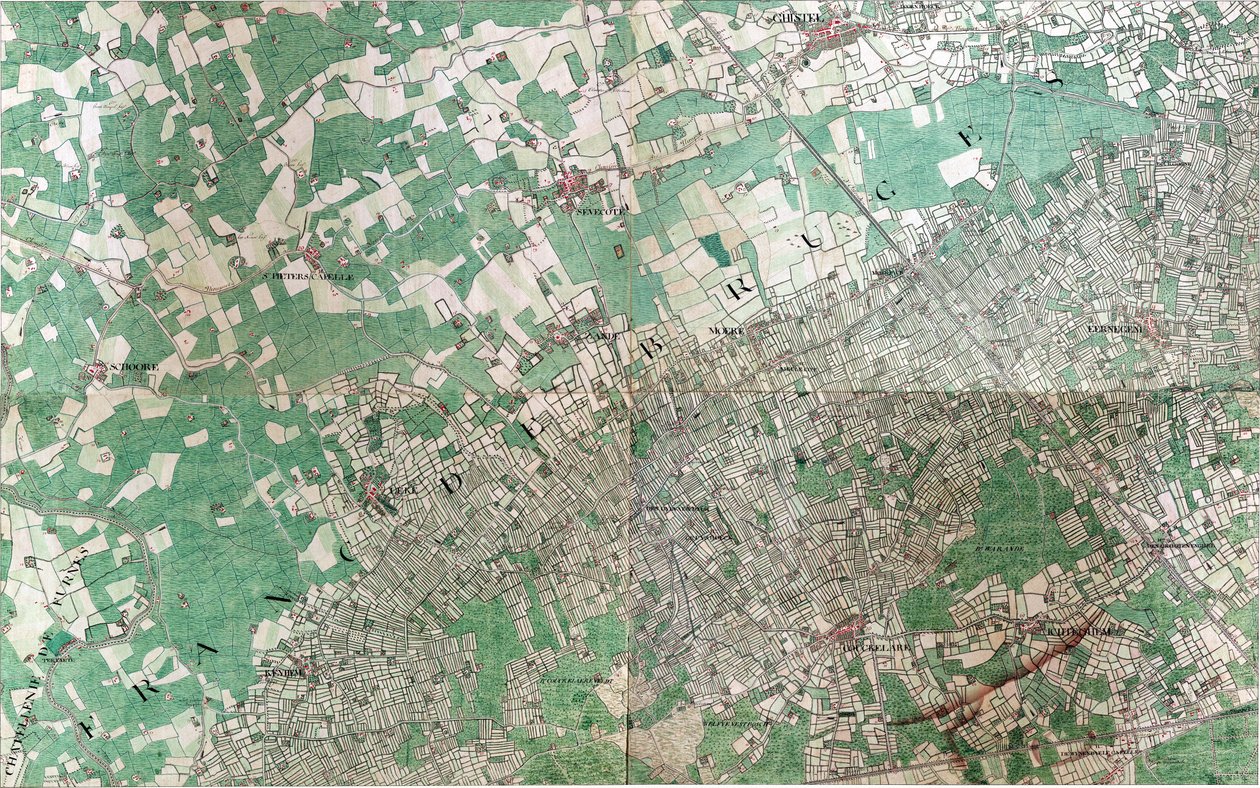 Mapa de Ghistel - Gistel de Joseph de Ferraris