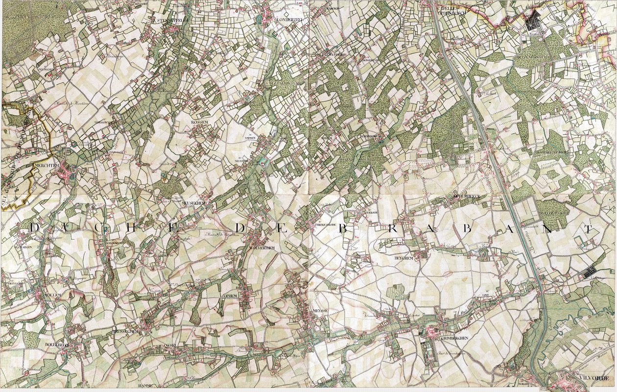 Mapa de Vilvorde - Vilvoorde, Bélgica de Joseph de Ferraris