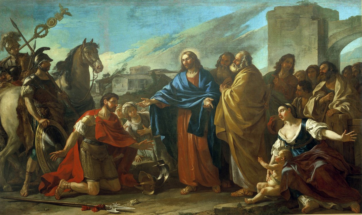 Milagres de Cristo: “” O centurião aos pés de Cristo ” de Joseph Marie, the Elder Vien