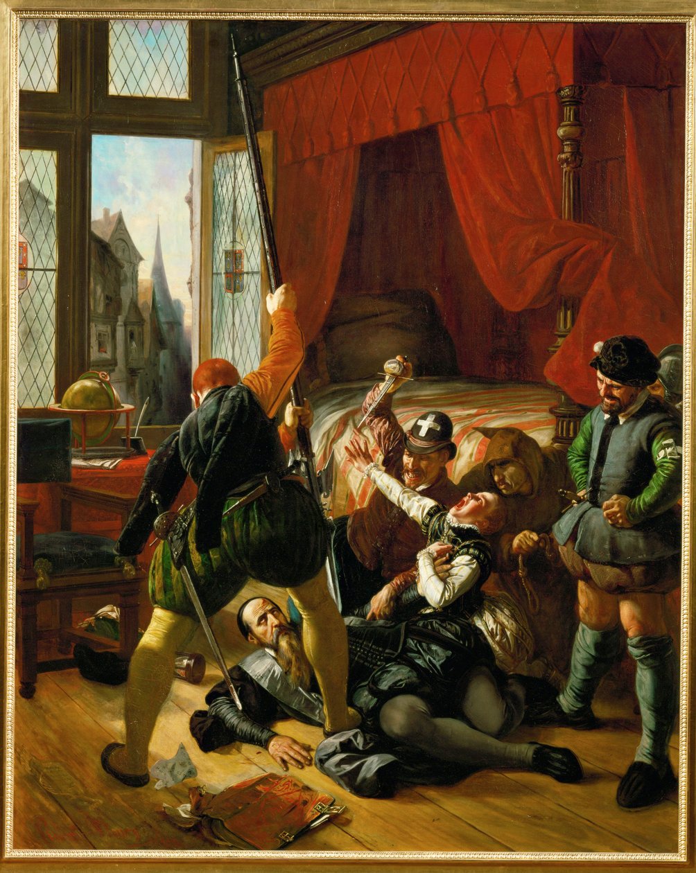 Uma cena da noite de São Bartolomeu (pintura sobre tela) de Joseph Nicolas Robert Fleury