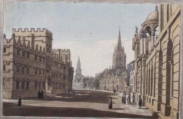 Vista da High Street em Oxford, gravada por J. C. Stadler (fl.1780-1812), publicada em 1793 (gravura) de Joseph (after) Farington