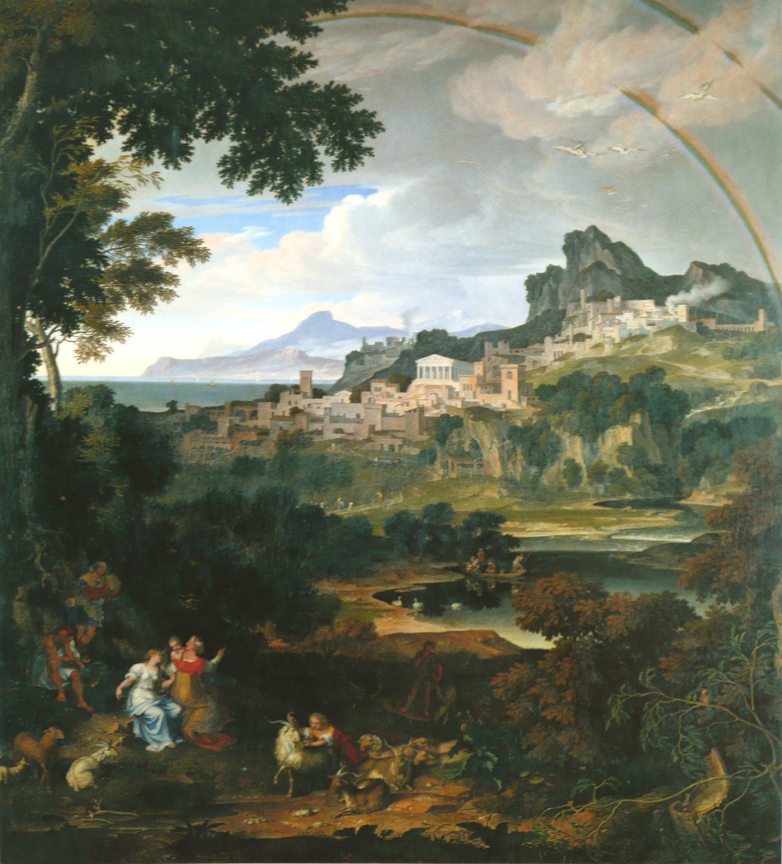 Alemão: Paisagem heróica com arco-íris Paisagem heróica com arco-íris de Joseph Anton Koch