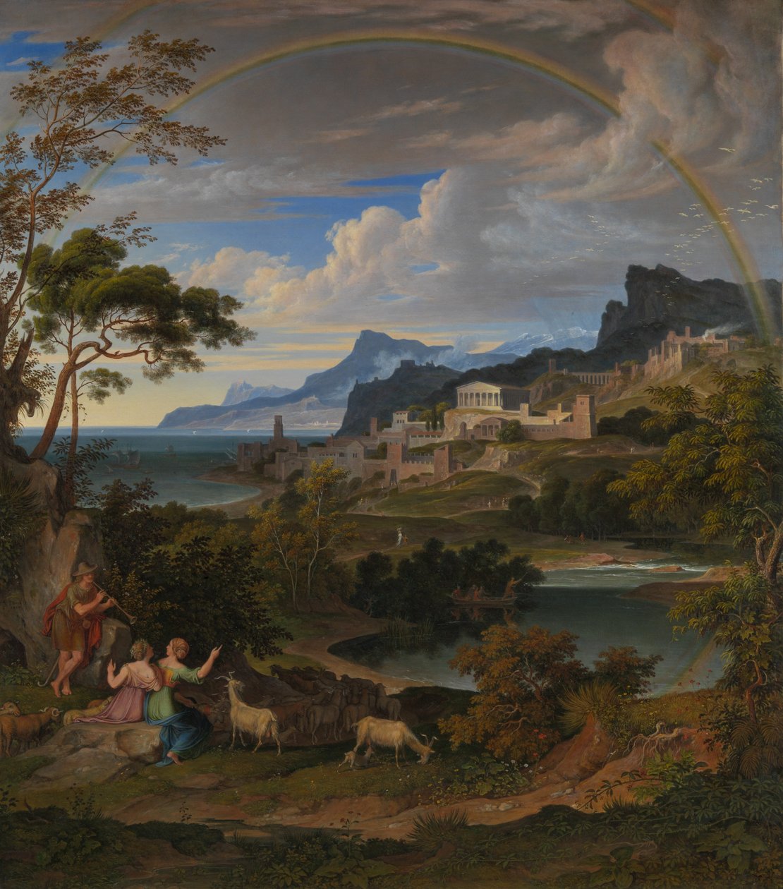 Paisagem heroica com arco-íris, 1824. de Joseph Anton Koch