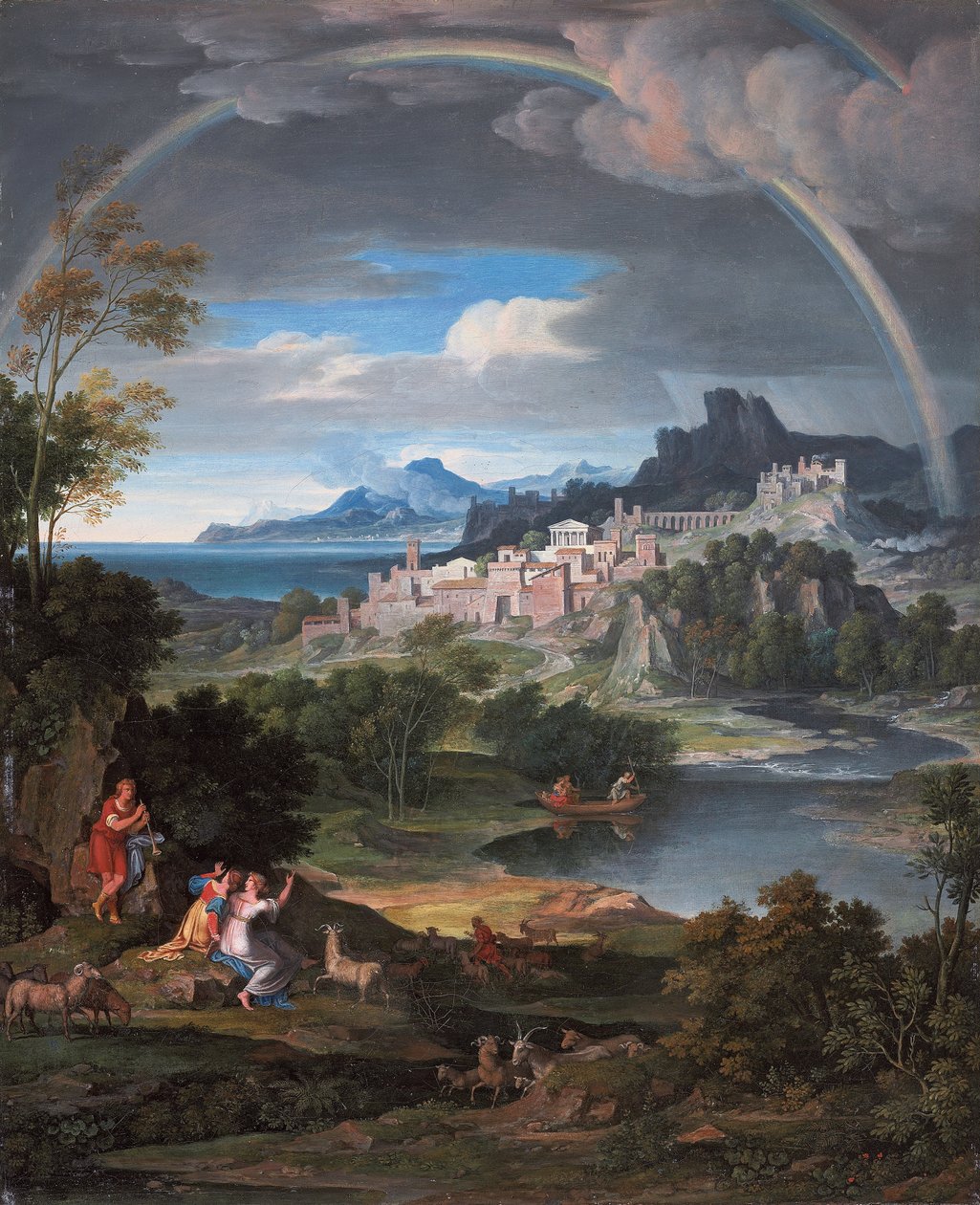 Paisagem heroica com arco-íris, 1806 de Joseph Anton Koch