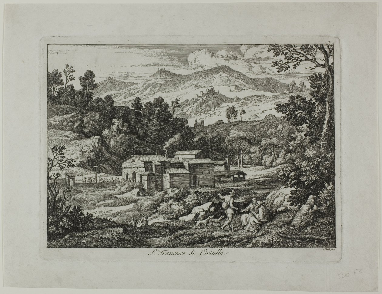 Mosteiro de San Francesco di Civitella nas Montanhas Sabine de Joseph Anton Koch