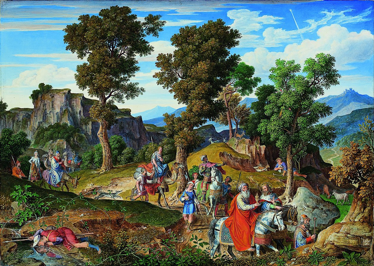 Paisagem de Serpentara com a procissão dos Reis Magos de Joseph Anton Koch