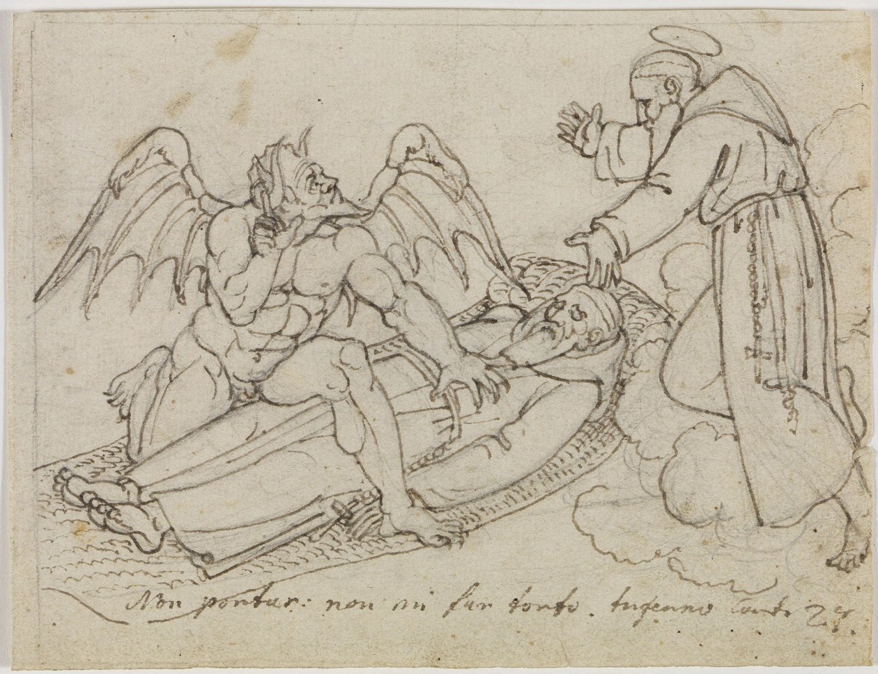 Esboço sobre Guido da Montefeltro (Inferno de Dante, Canto 27) de Joseph Anton Koch