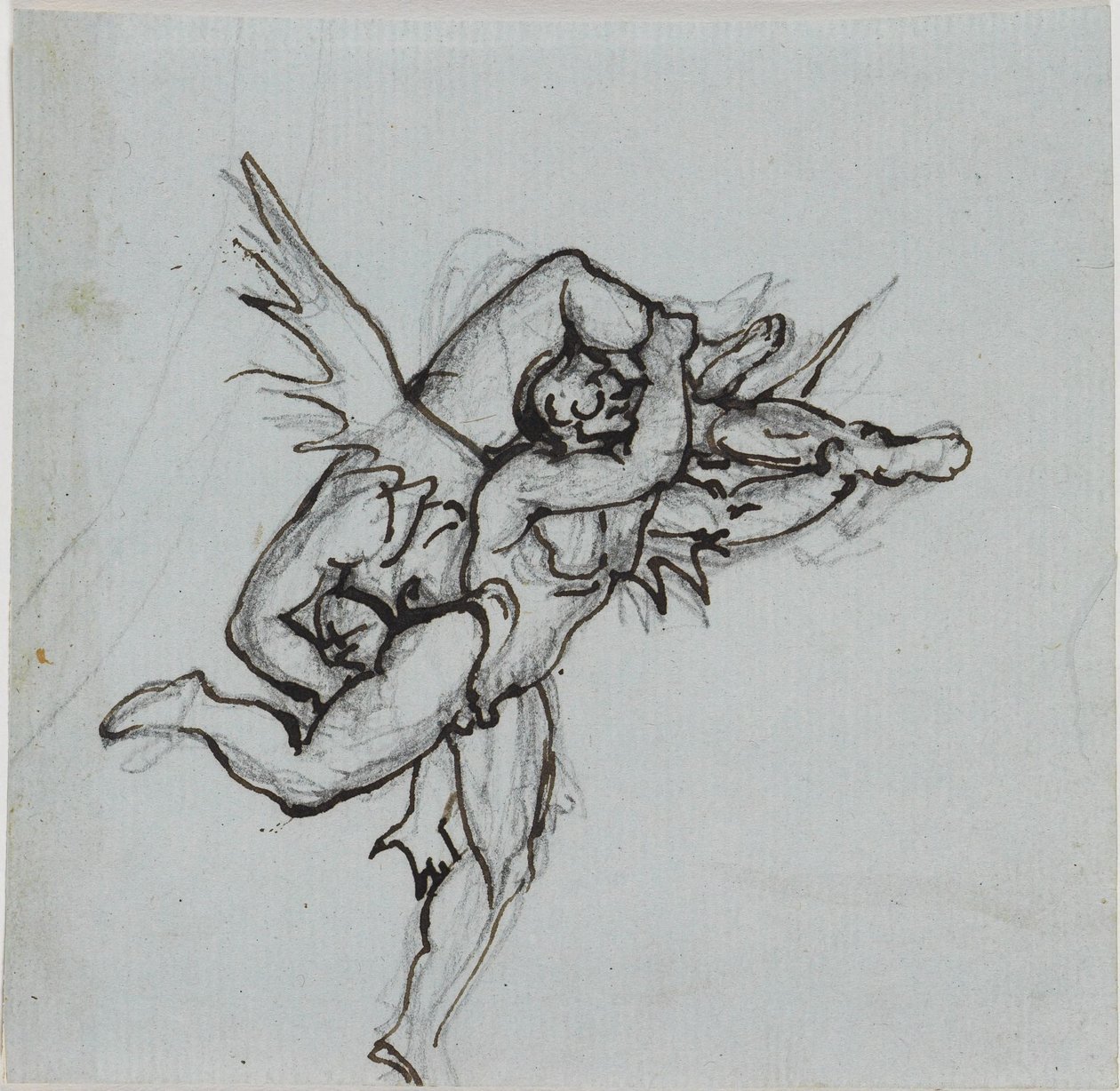 Estudo para o conselheiro de Lucca (Inferno de Dante, canto 21, v. 34) de Joseph Anton Koch
