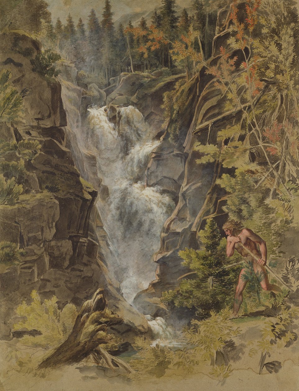 As quedas de Reichensbach em Meiringen, 1792-93 (veja também 141497) de Joseph Anton Koch