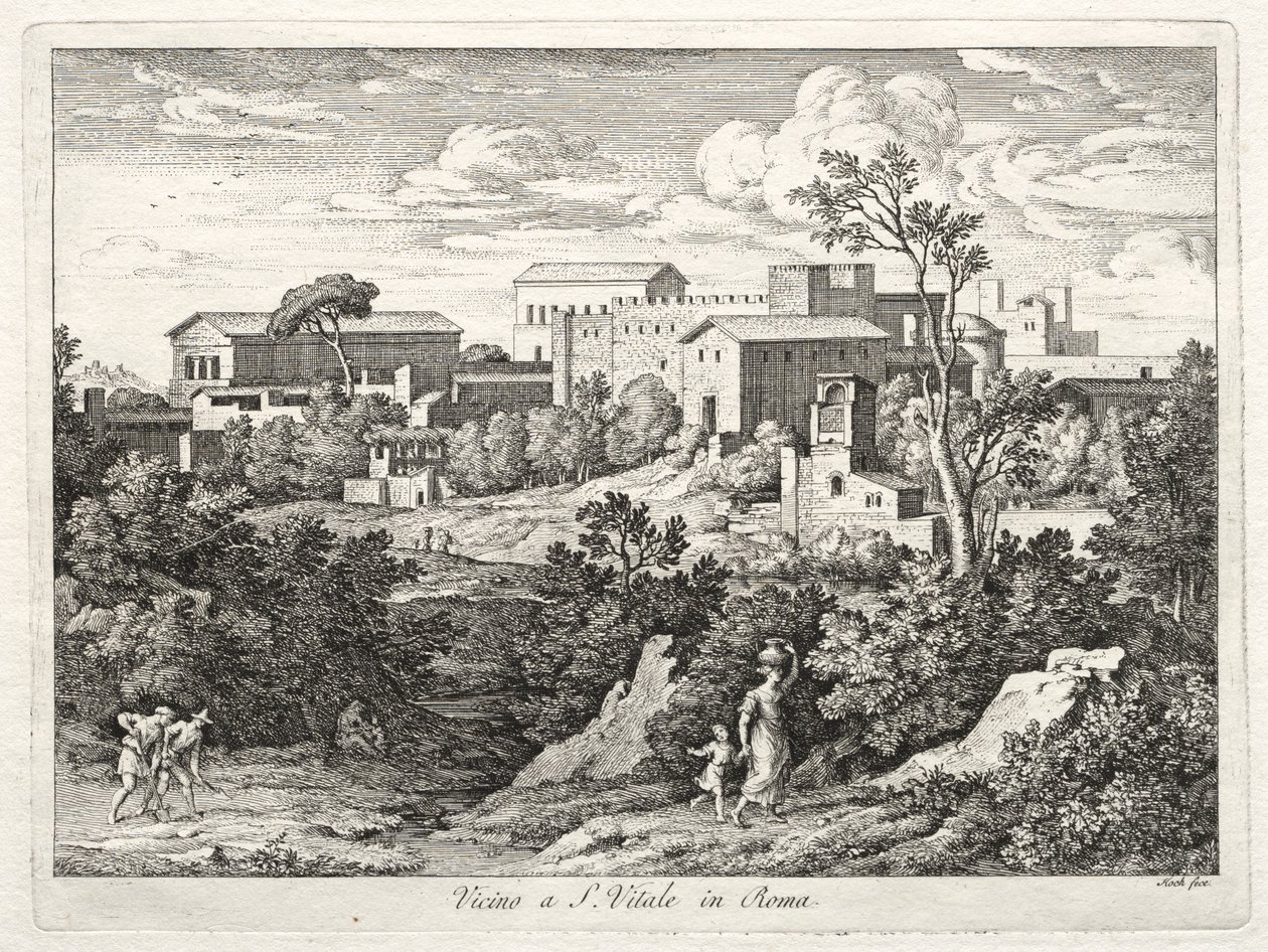 Vista de San Vitale, Roma de Joseph Anton Koch
