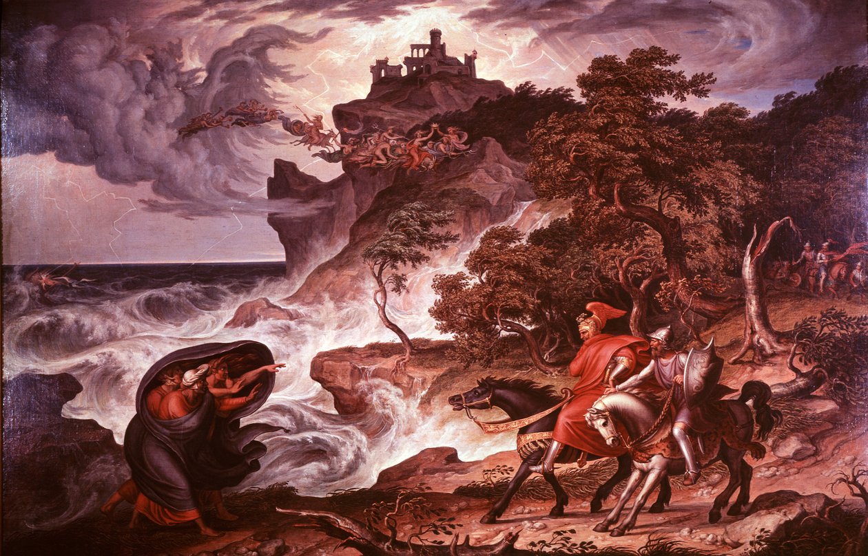 Macbeth e as bruxas, 1835 de Joseph Anton Kock