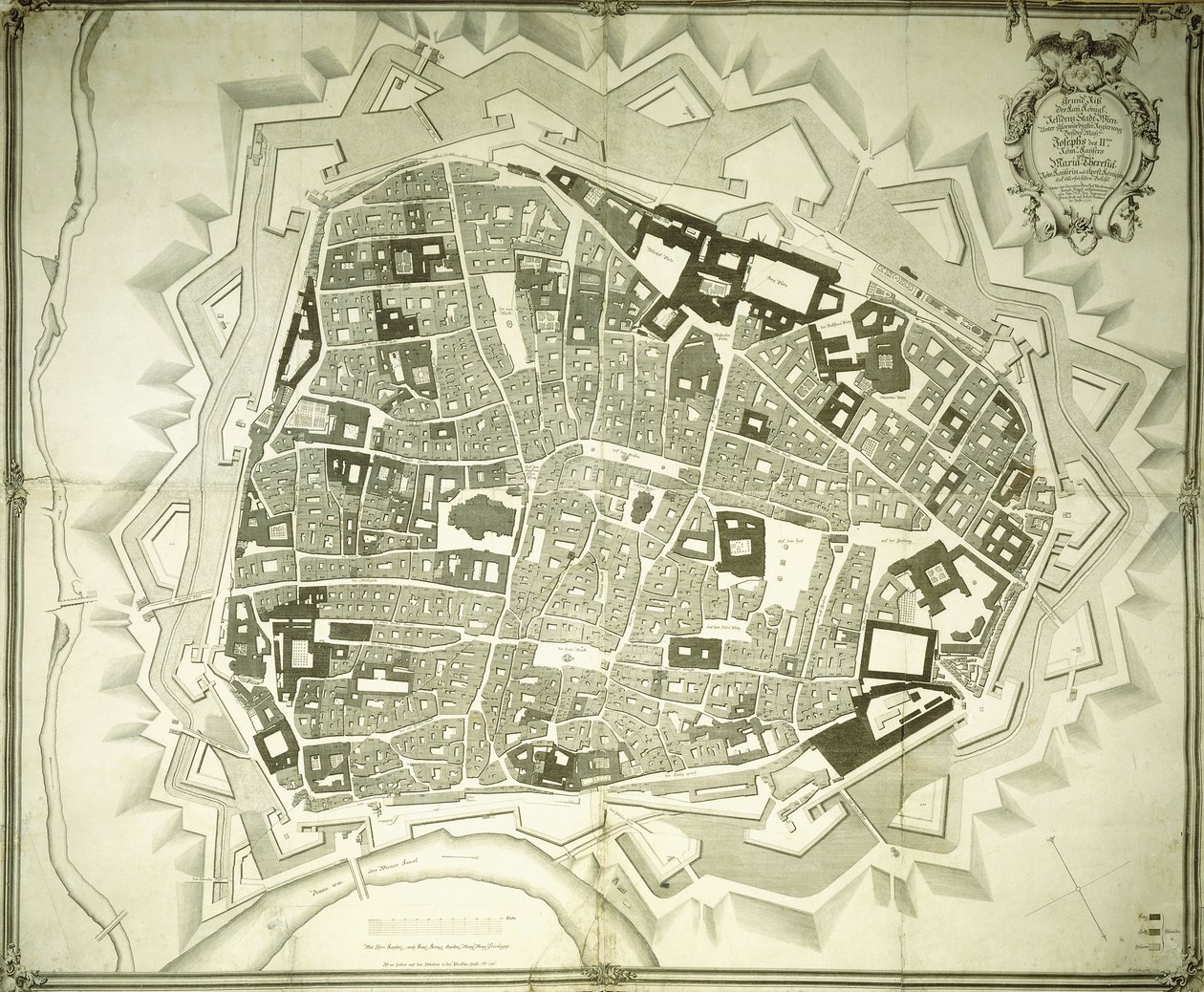 Um Plano Gravado de Viena, 1770 de Joseph Anton Nagel
