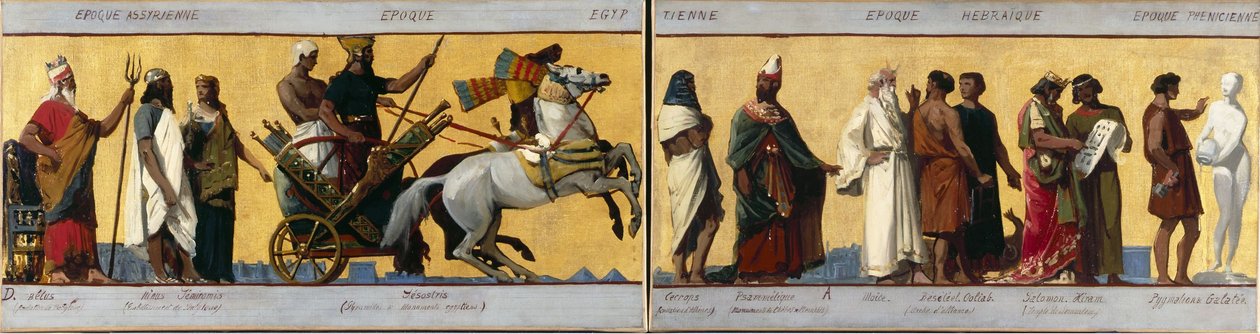Período hebraico, período fenício: Esboço para a sala de desenho da escola de rapazes da rue Dombasle de Joseph Aubert