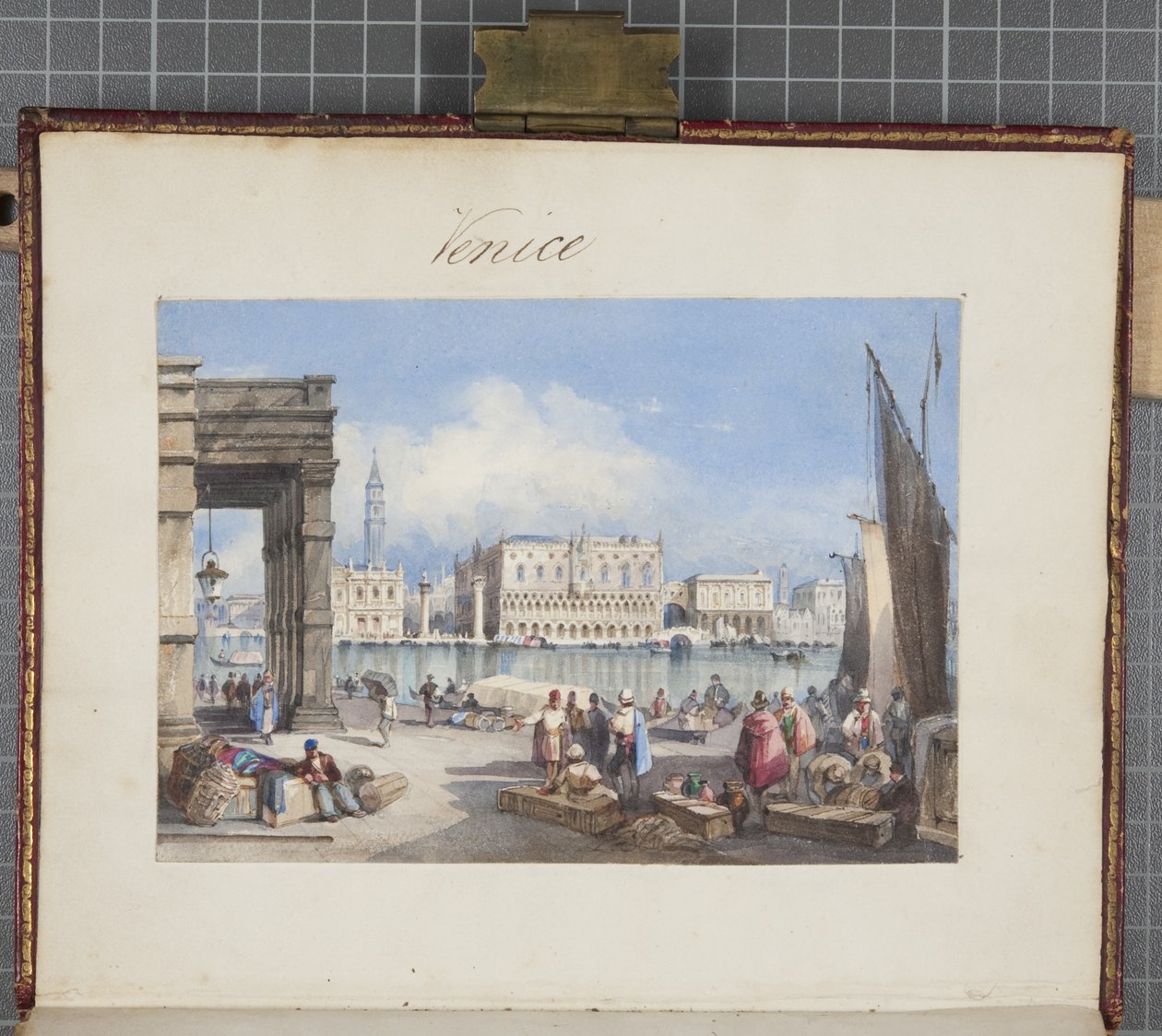 Veneza, colada na página de rosto do Thomas Moodys Journal de uma turnê pela Suíça e Itália, 1822 (wc on paper) de Joseph Axe Sleap