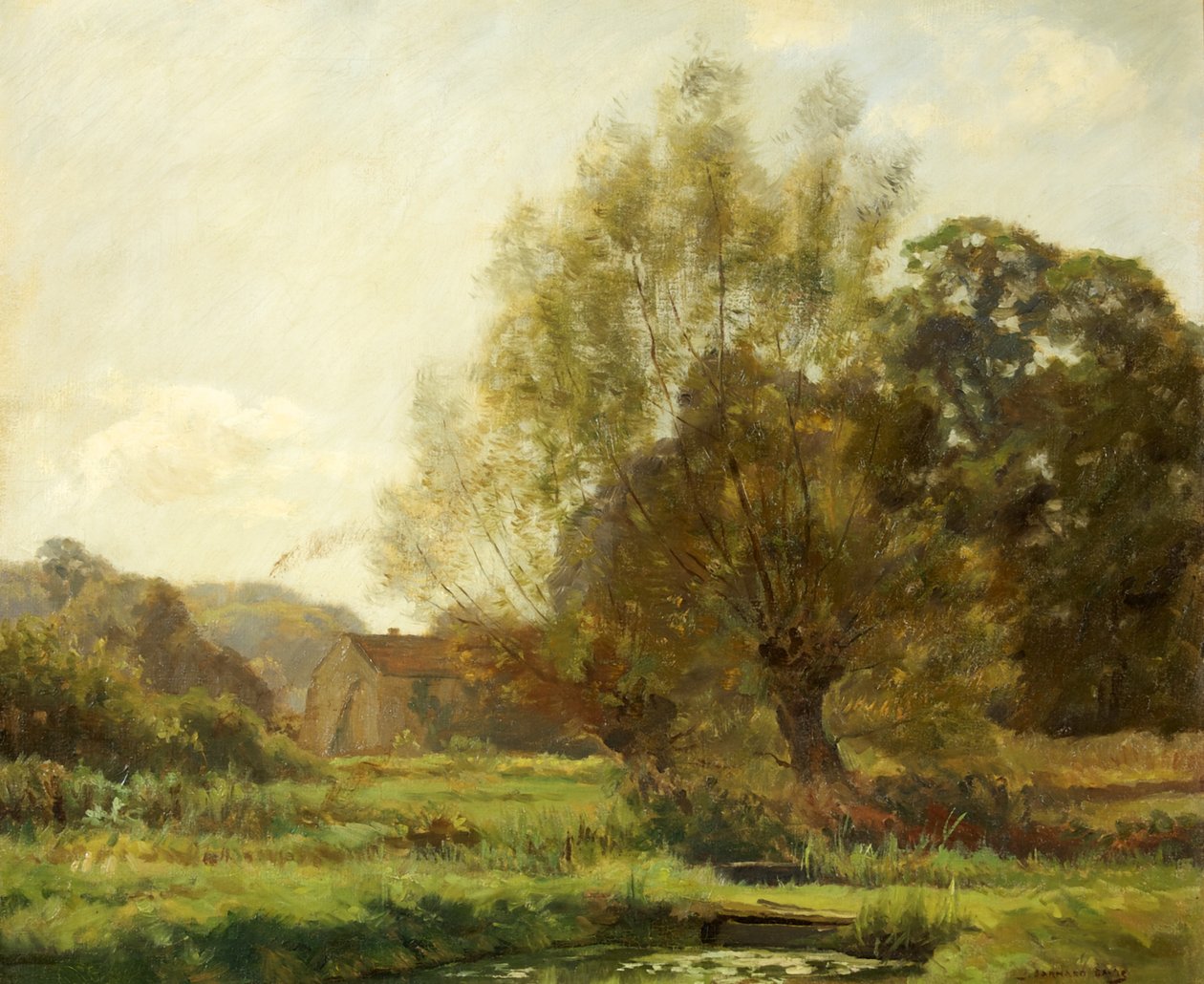 Bibury, Fishponds (óleo sobre tela) de Joseph Barnard Davis