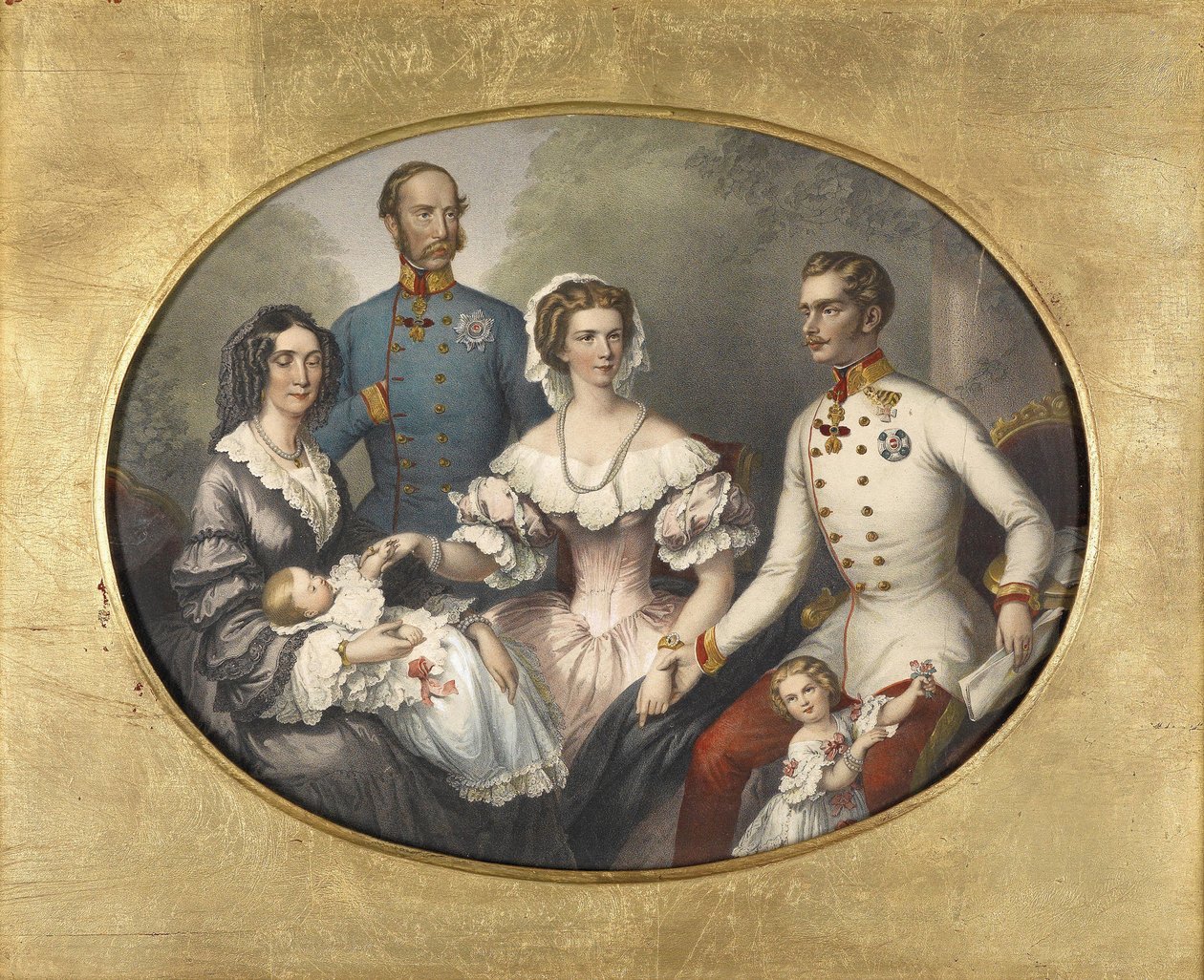 A família do imperador da Áustria, 1856 de Joseph Bayer