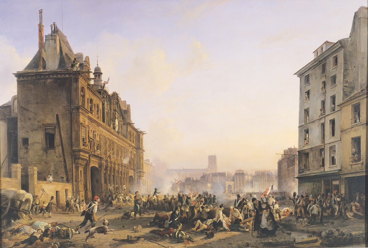Ataque ao Hotel de Ville, 28 de julho de 1830 de Joseph Beaume