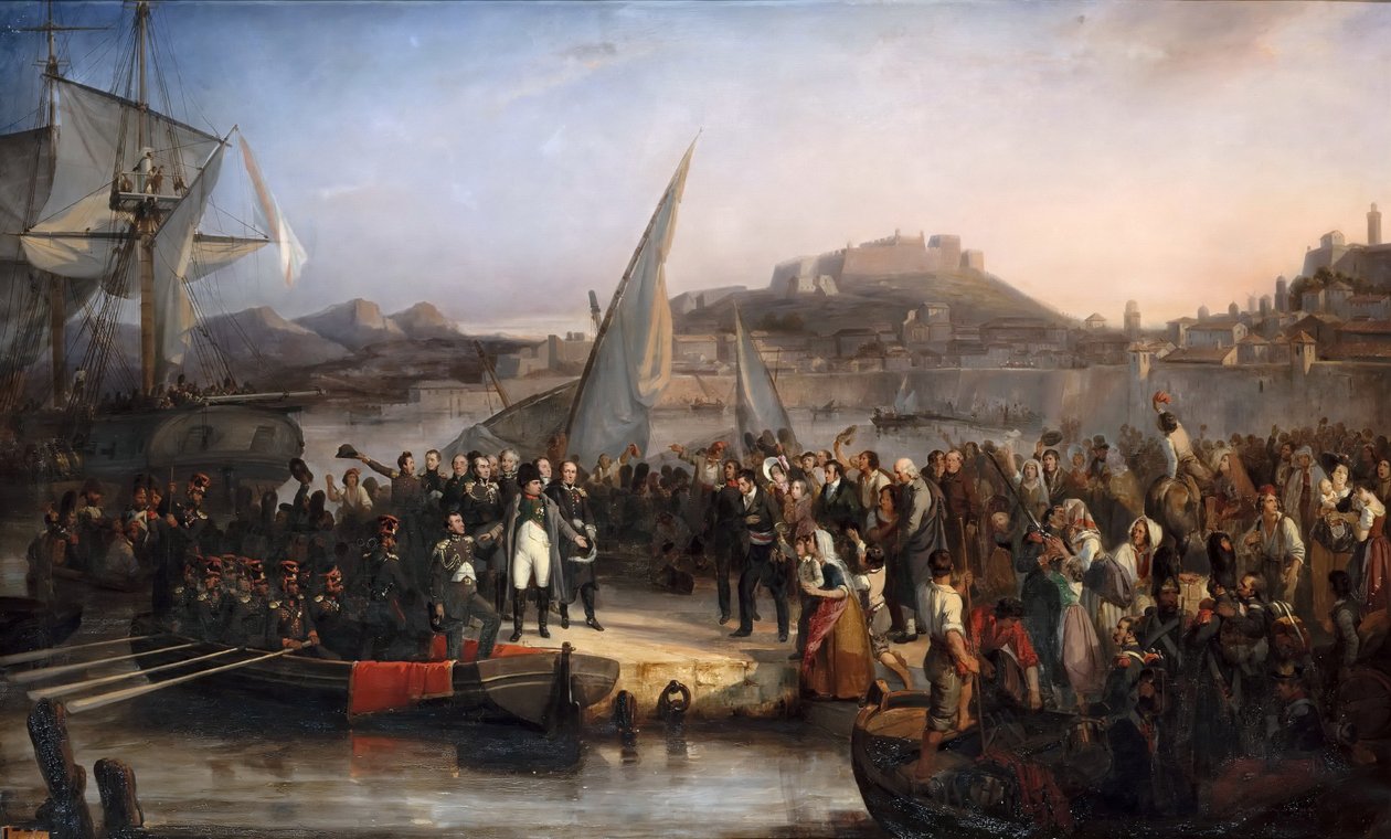 Napoleão saindo da ilha de Elba em 26 de fevereiro de 1815 de Joseph Beaume