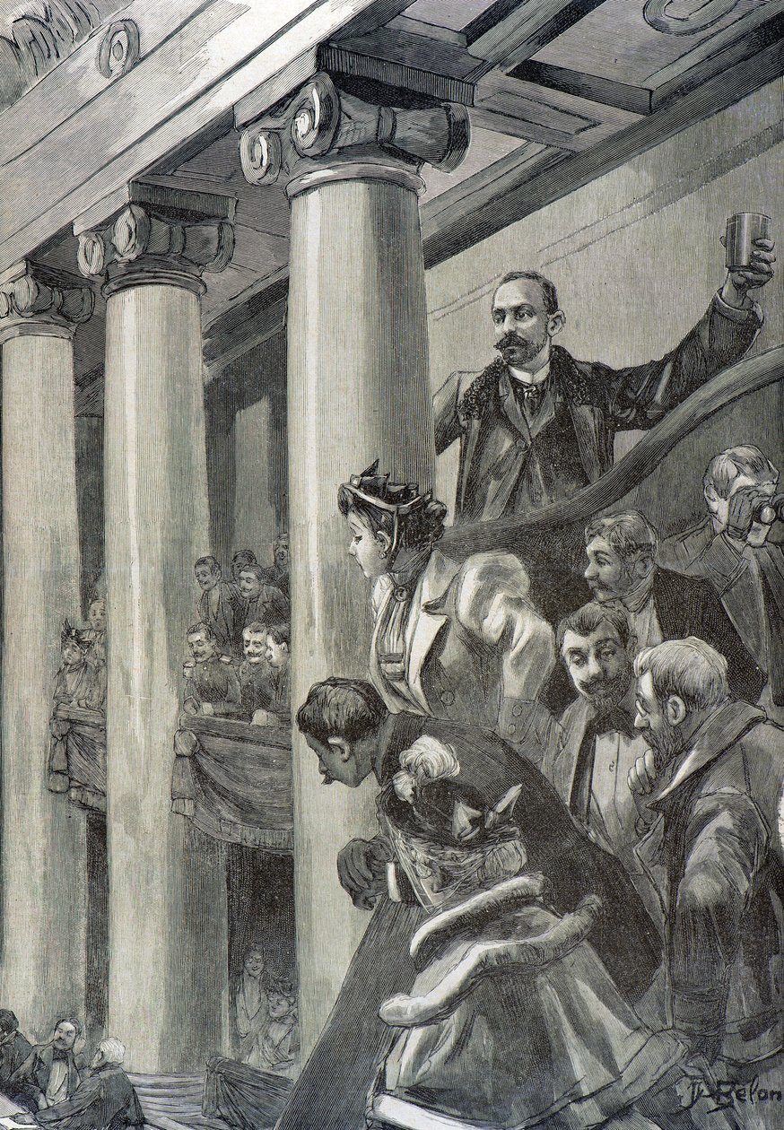 O anarquista Auguste Vaillant lança a sua bomba de Joseph Belon