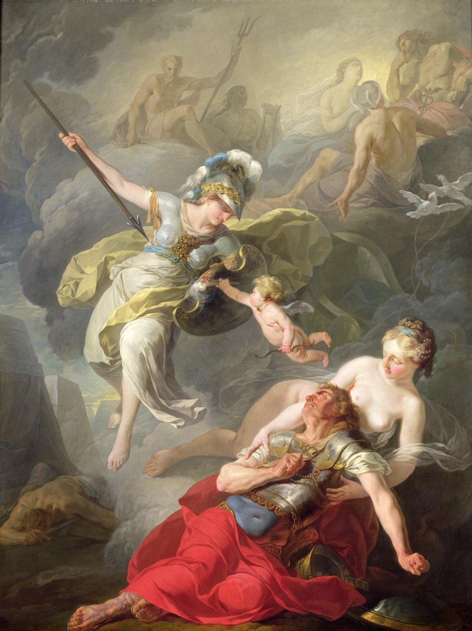 Batalha entre Minerva e Marte, 1771 de Joseph Benoît Suvée