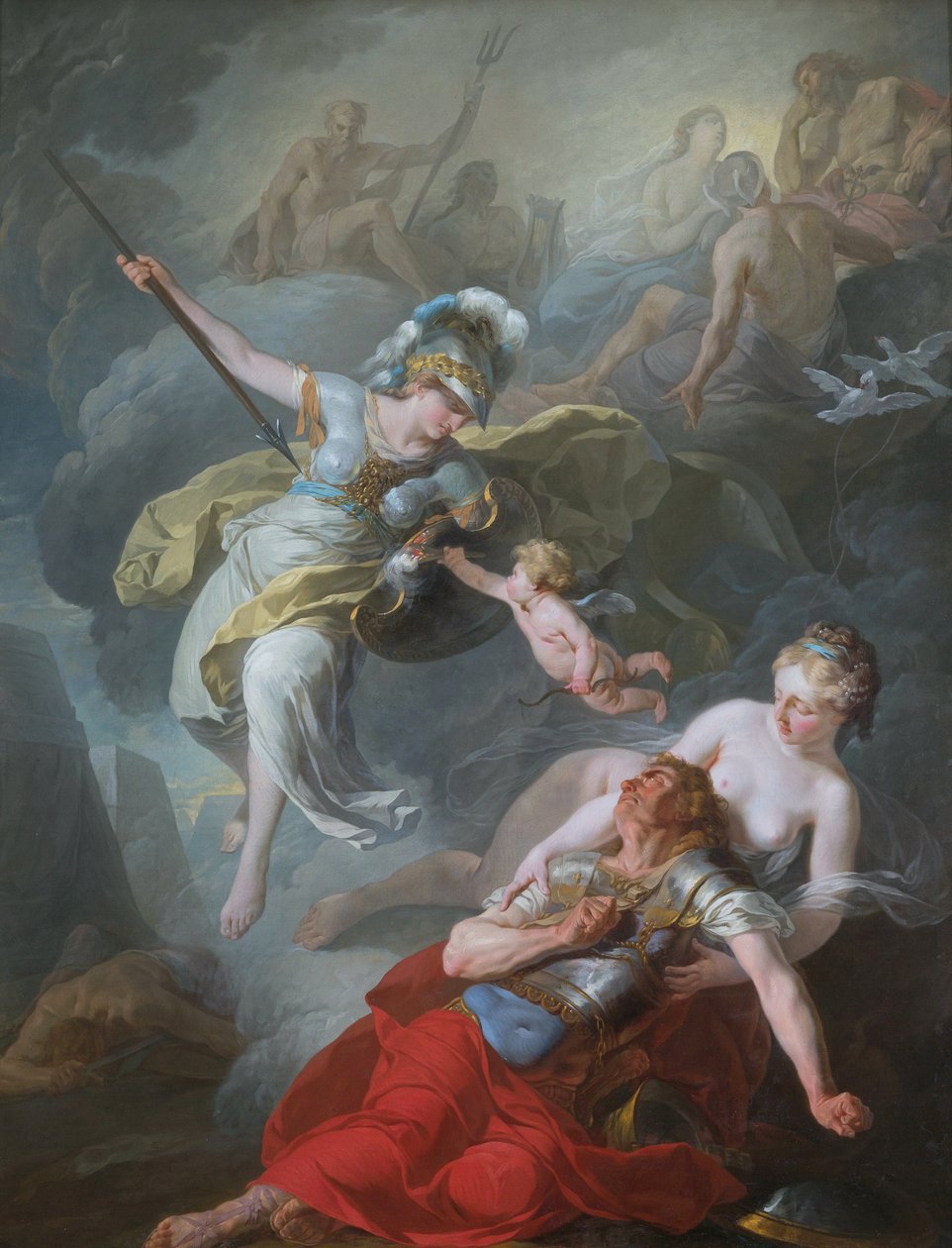 Batalha de Minerva contra Marte, 1771. de Joseph Benoît Suvée
