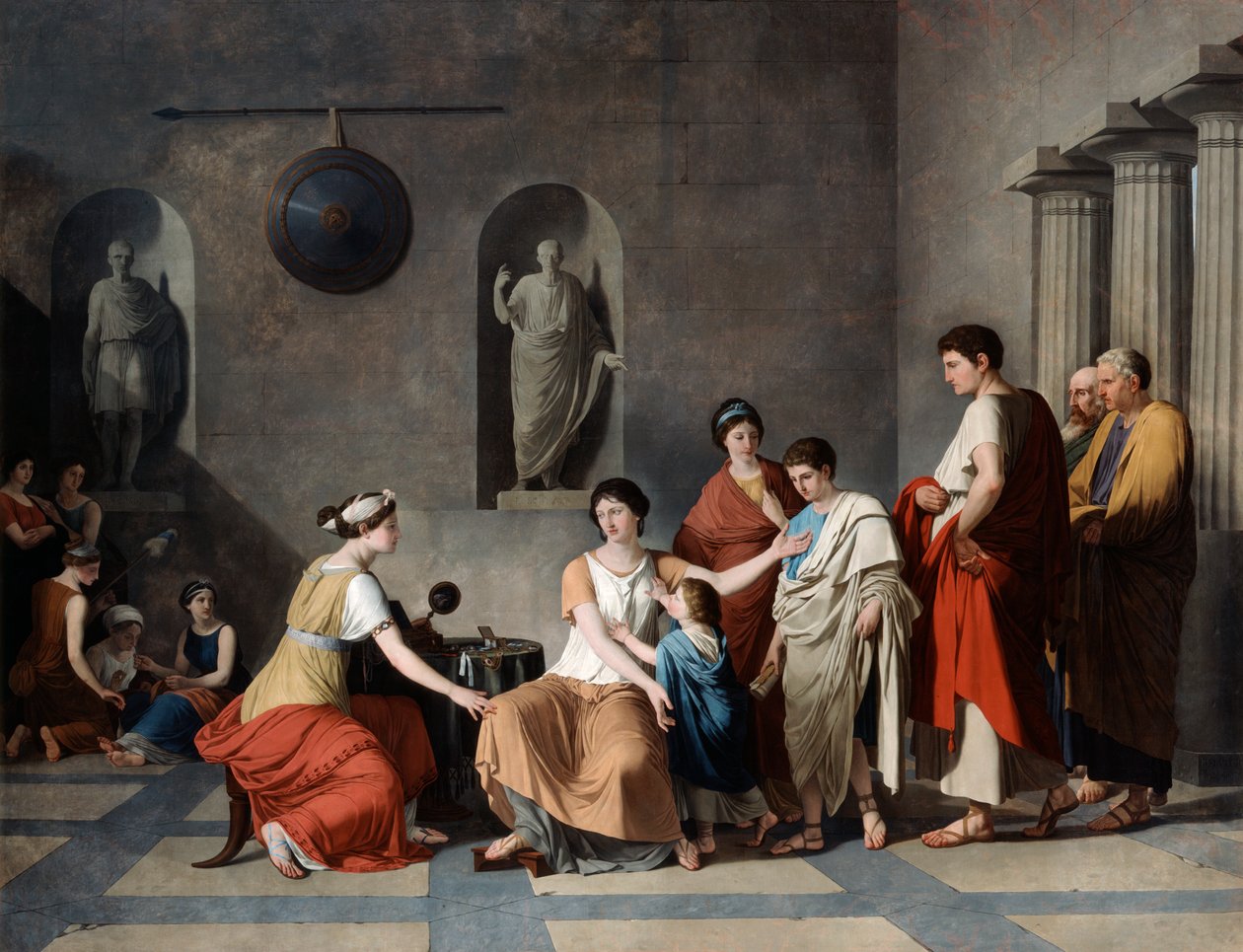 A Mãe dos Gracchi, c1780 de Joseph Benoît Suvée