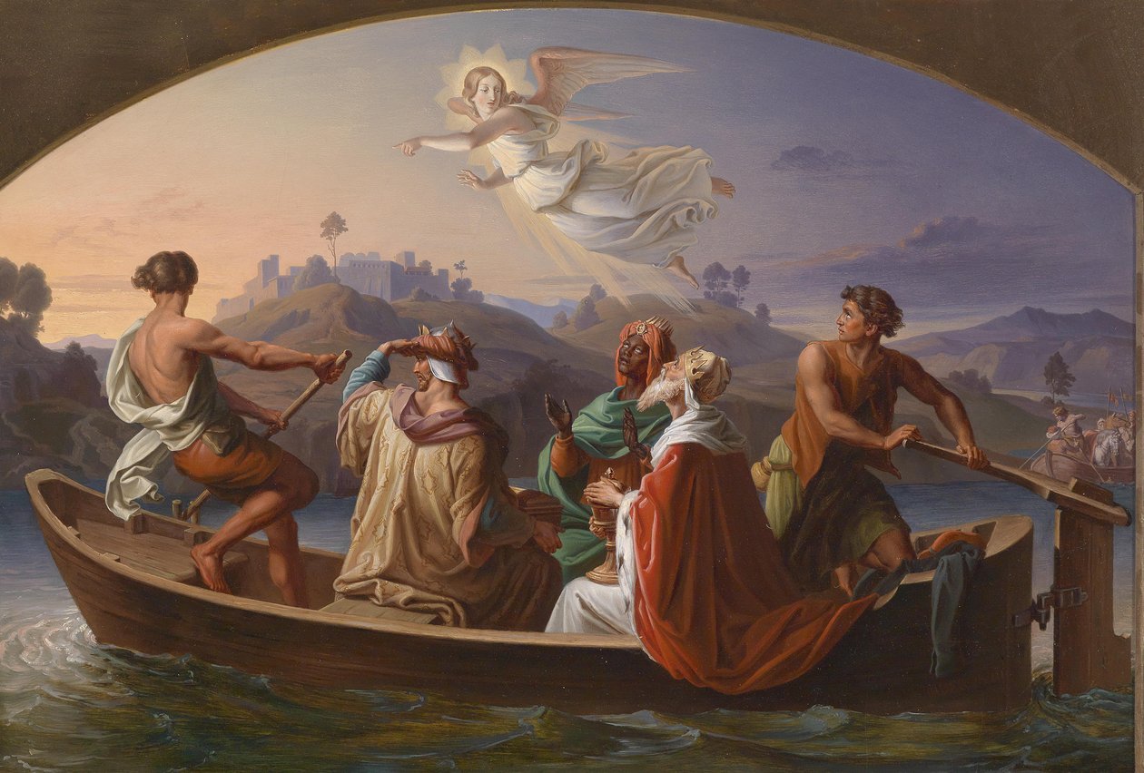 Os três Reis Magos a caminho de Belém de Joseph Binder