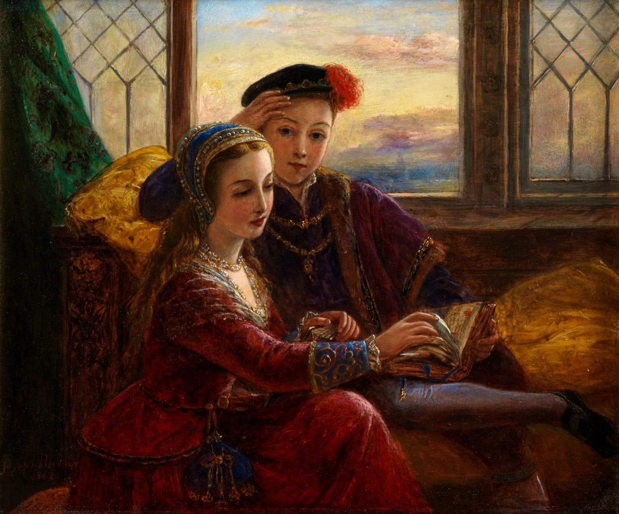 Edward VI e Lady Jane Grey (óleo a bordo) de Joseph Bouvier