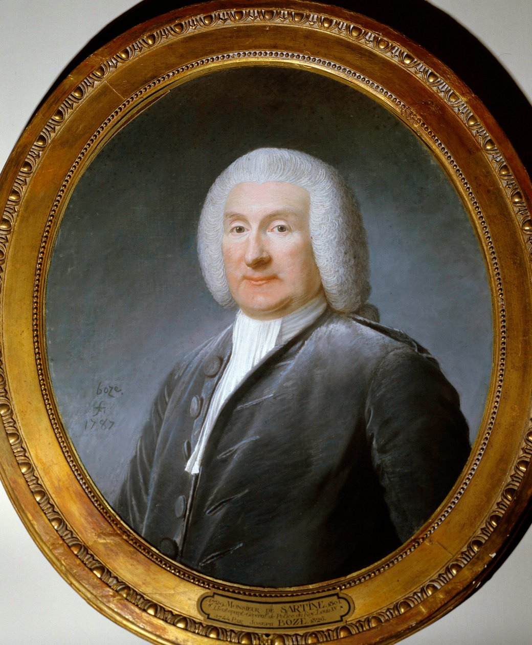Retrato de Antoine de Sartine (1729-1801) tenente de polícia de Luís XV Pintura aquarelada de Joseph Boze (1744-1826). 1787. Versailles, Museu Chateau de Joseph Boze