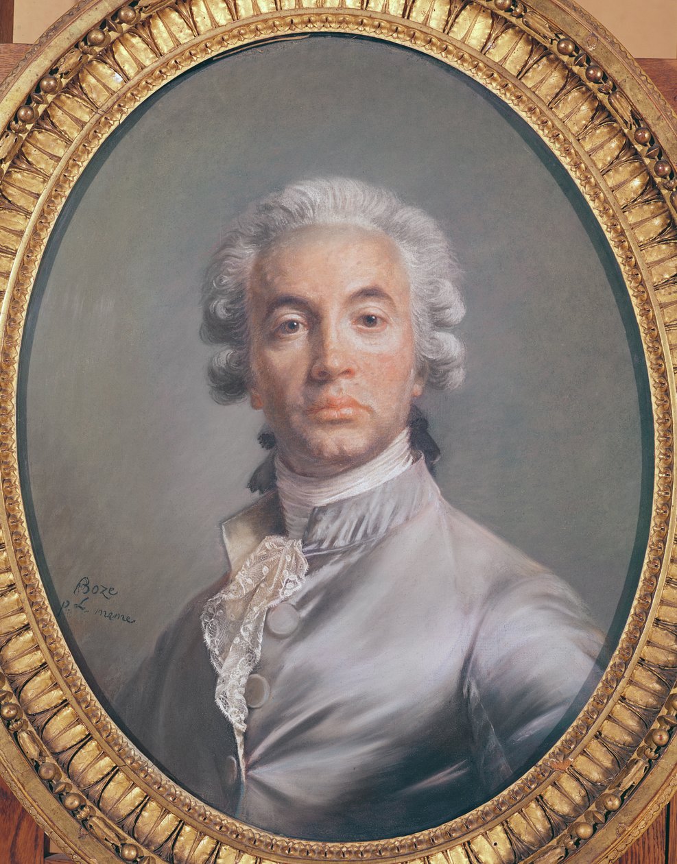 Auto-retrato (pastel em papel azul) de Joseph Boze