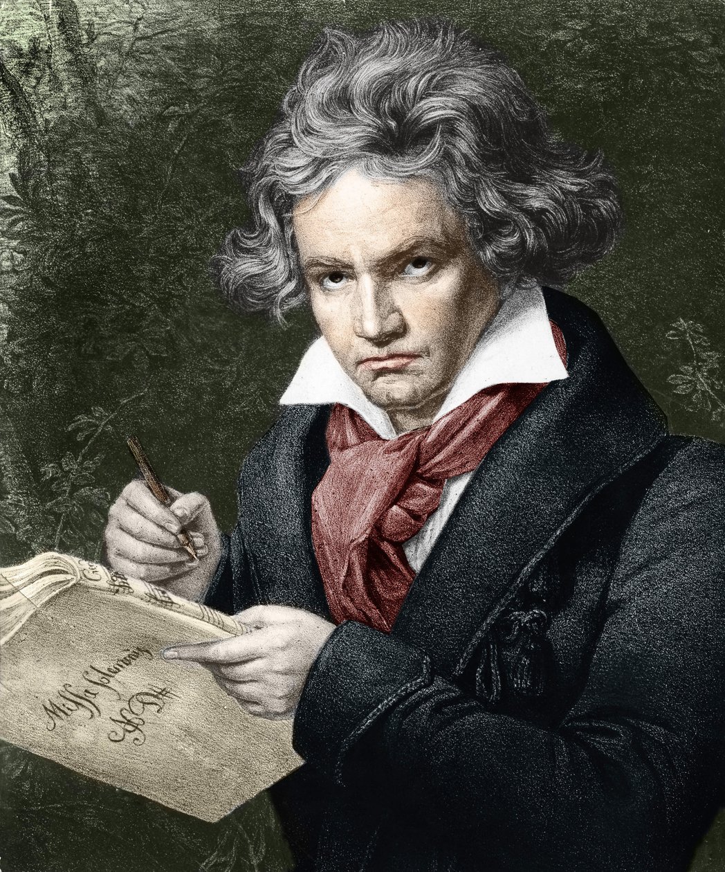 Ludwig van Beethoven (1770-1827), compondo la Missa solemnis, depois de Karl Joseph Stieler (1781-1858) de Joseph Carl (after) Stieler