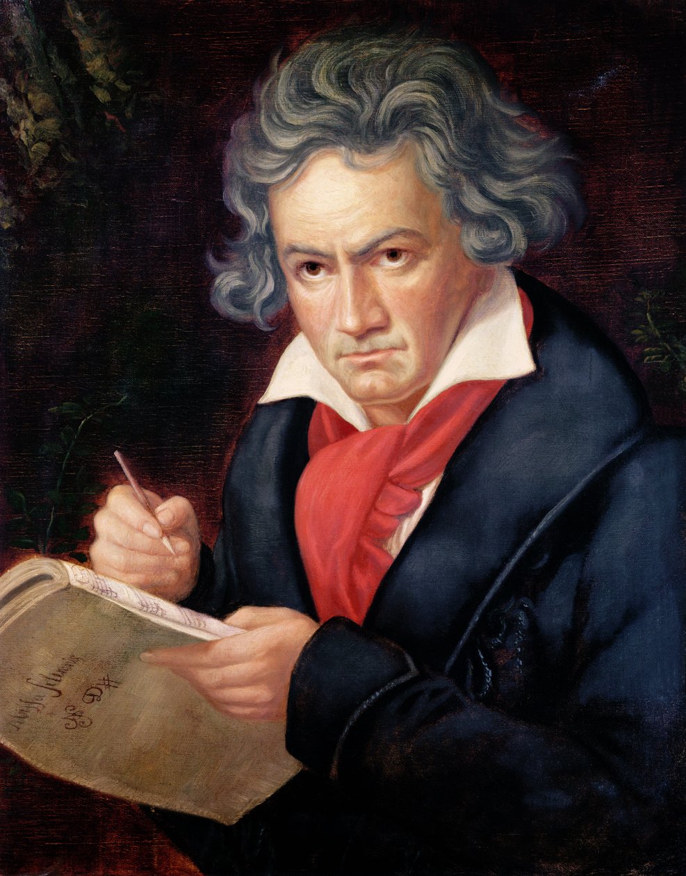 Ludwig van Beethoven (1770-1827) compondo sua &39;Missa Solemnis&39; de Joseph Carl Stieler